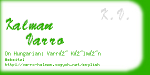 kalman varro business card