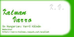 kalman varro business card